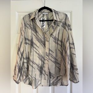 Fun 2 Fun Chic Sheer Button-Up Blouse